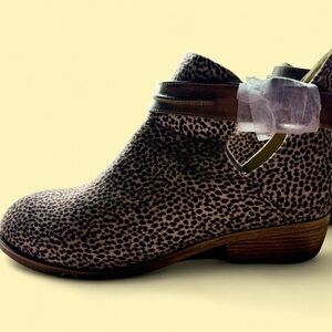 Journee Leopard Print Ankle Bootie - Women's Casual Cutout Boot